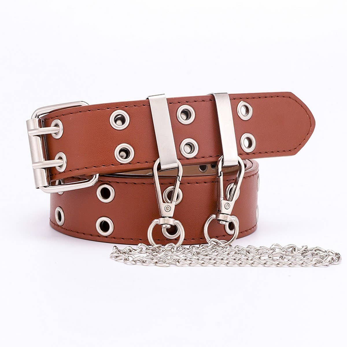 CWABE0371_DOUBLE EYE CHAIN WOMEN BELT