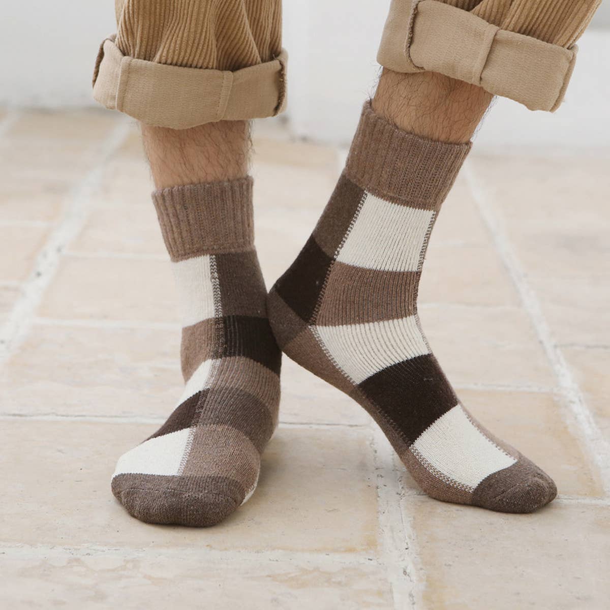 2024 NEW COLOR MATCHING PLAID 5 PAIRS OF SOCKS_CWMS0698