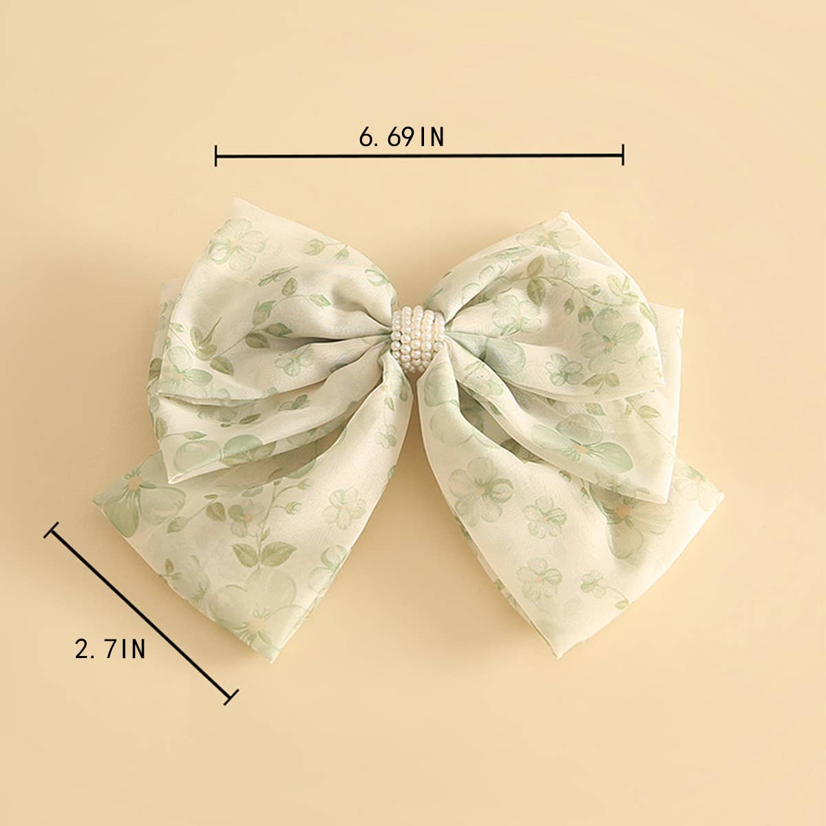 THREE-LAYER MESH SMALL PEARL BOW HAIRPIN_CWAHA1799