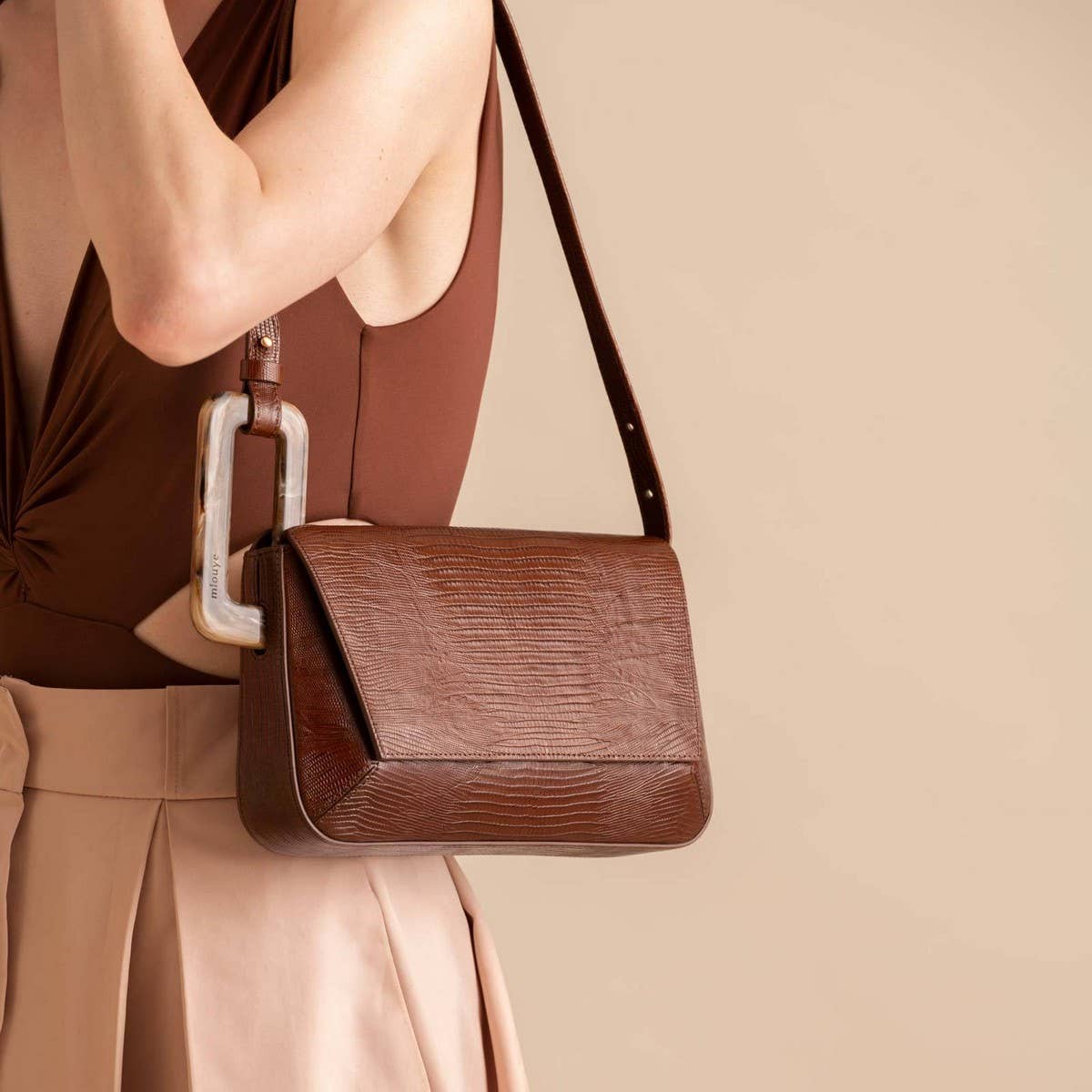 GEOMETRIC SPLICING SMALL SQUARE BAG SHOULDER BAG_CWAB1935