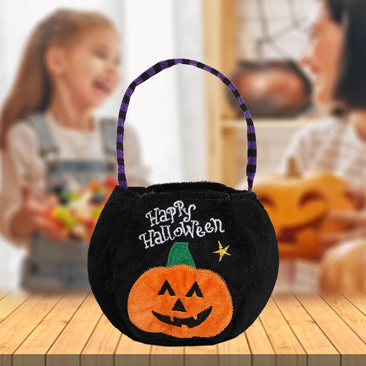 CWAB2575_Halloween Round Pumpkin Candy Tote Gift Bag