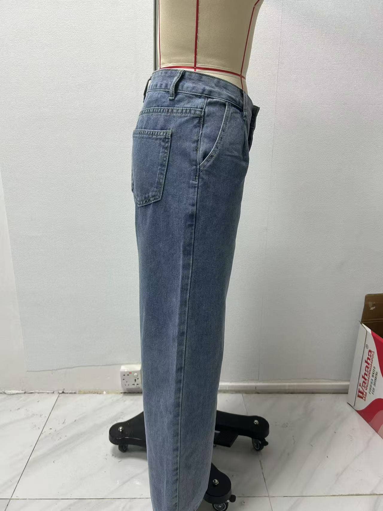 Straight-leg versatile American skinny jeans