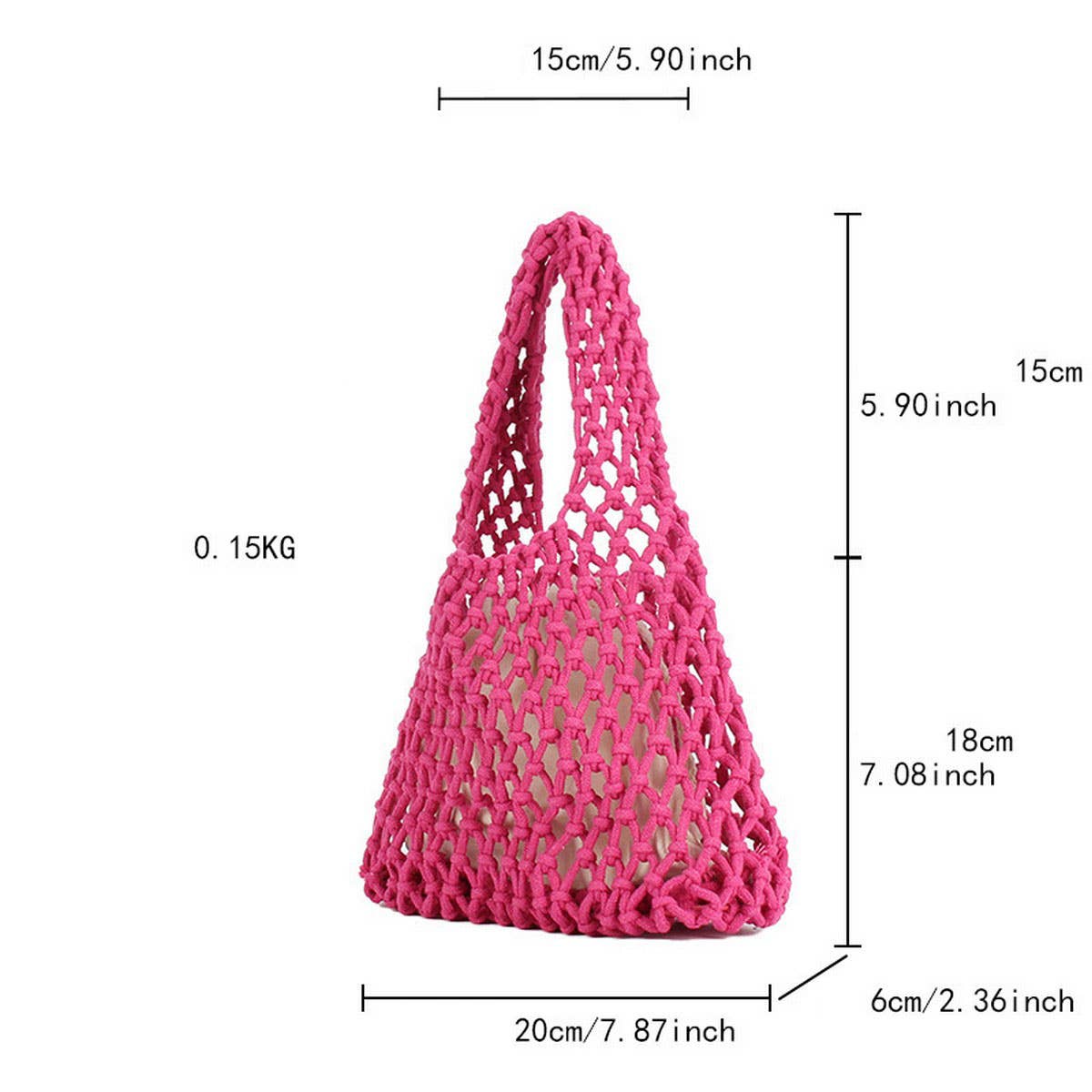 SOLID COLOR HOLLOW COTTON ROPE HAND-WOVEN BAG_CWAB4684