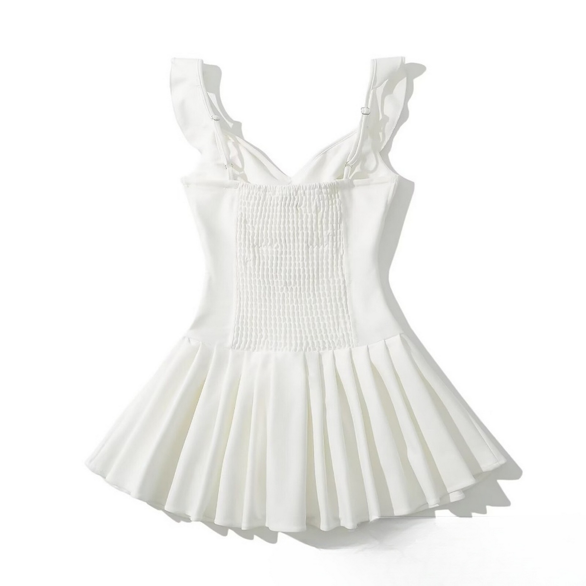 Ruffle Trim Knit Dress - French Fit & Flare Style