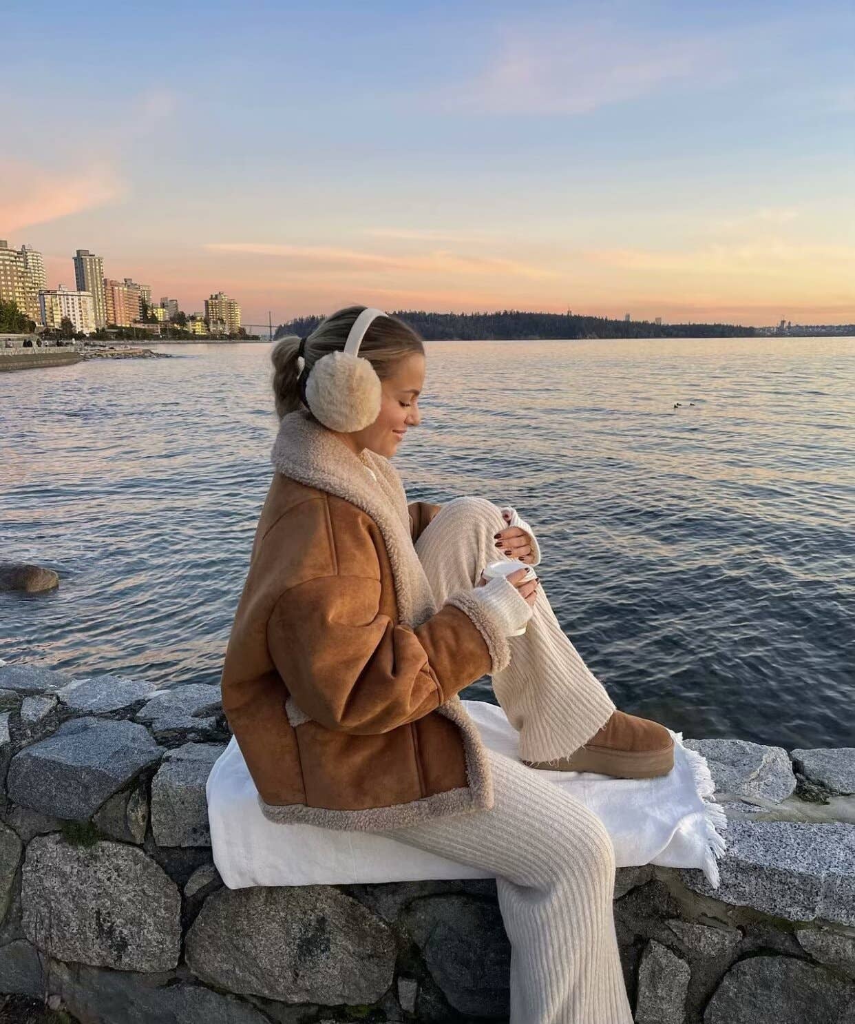 Retro Woolen And Fur One-Piece Jacket