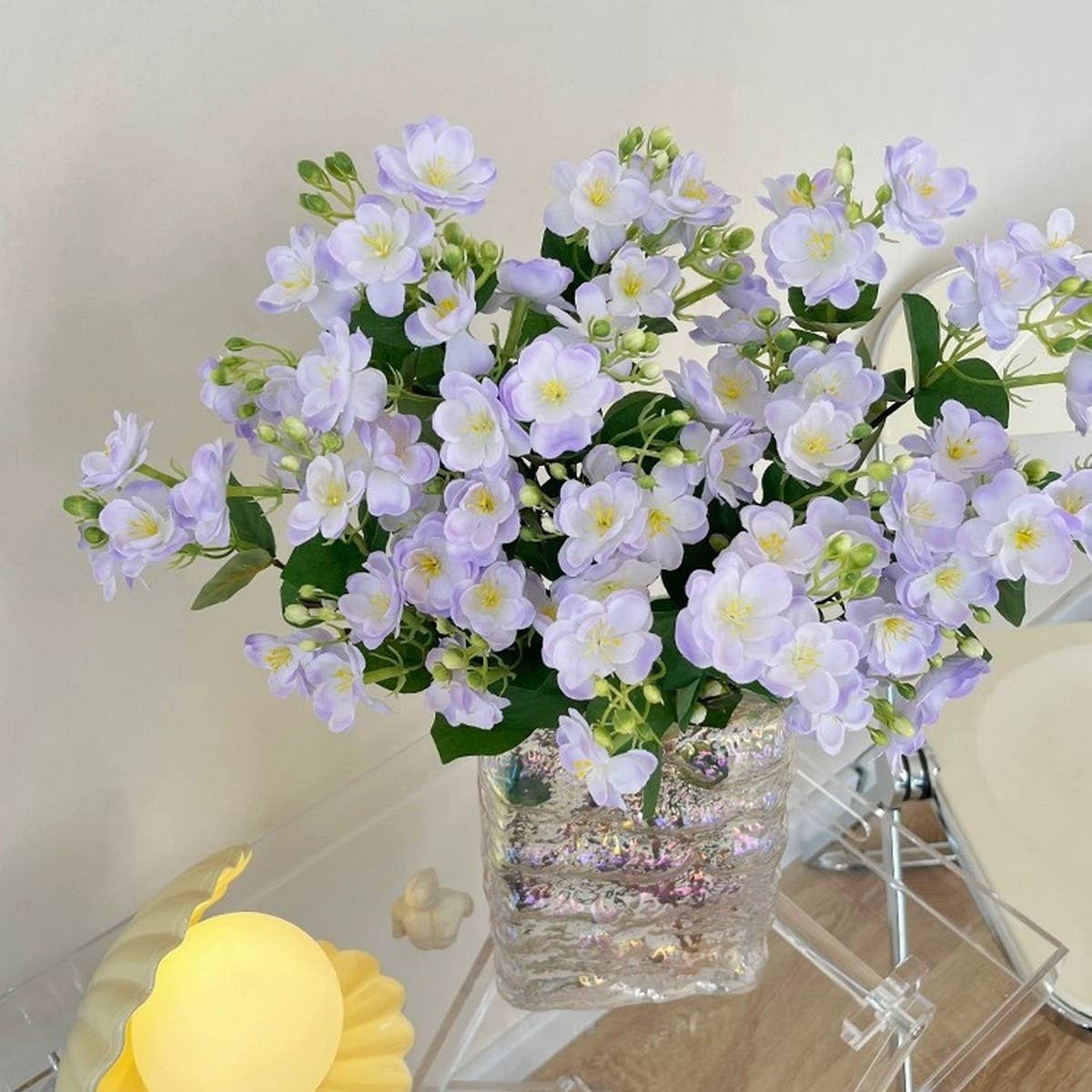 Faux Jasmine & Begonia Bouquet for Home Decor