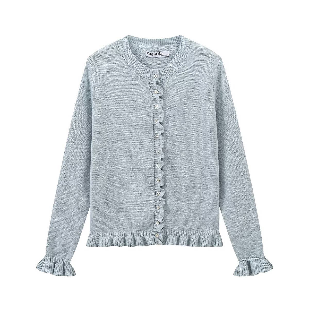 STYLISH CASUAL LAYERED EMBELLISHED CREW-NECK COAT