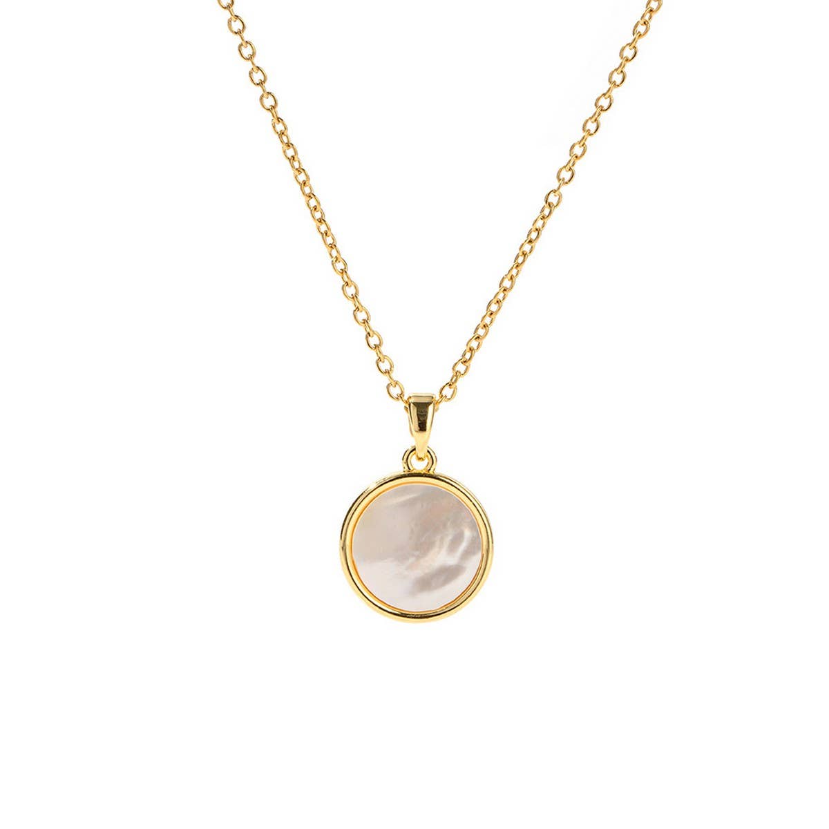 COLD STYLE SHELL ROUND PENDANT NECKLACE