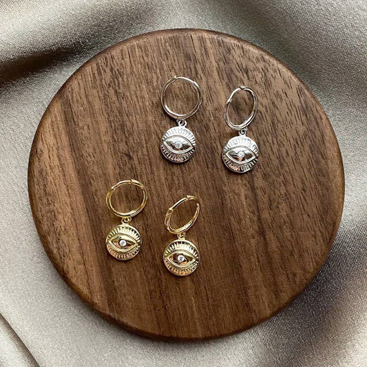 DEVIL'S EYE TOTEM ROUND ART EARRINGS