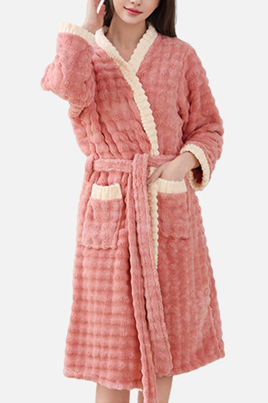 CWMM8296_HOUSEHOLD ABSORBENT THICK FLEECE NIGHTGOWN