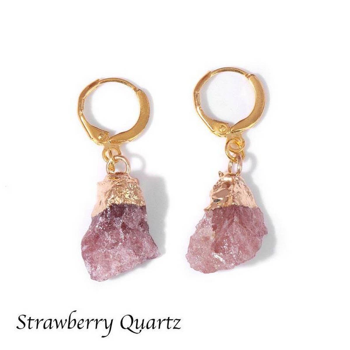 NATURAL STONE AMETHYST ORIGINAL STONE EARRINGS