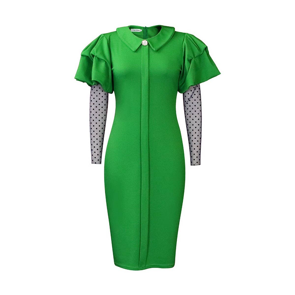 MESH AND PLEATED COMMUTER PLUS SIZE DRESS