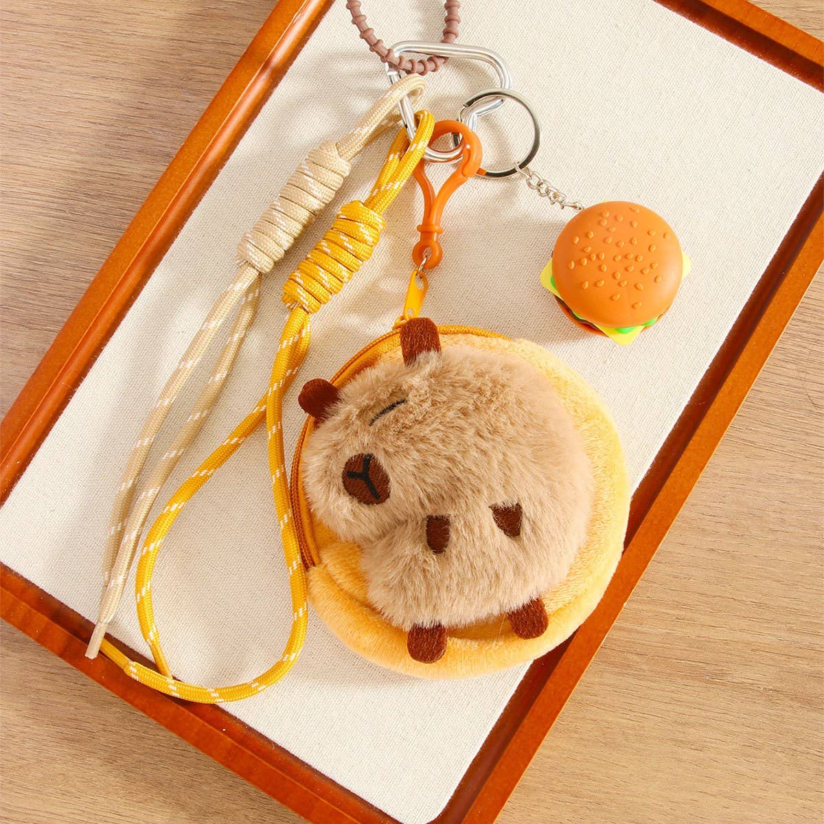 Capybara Plush Coin & Earbud Bag Keychain_CWMM7746