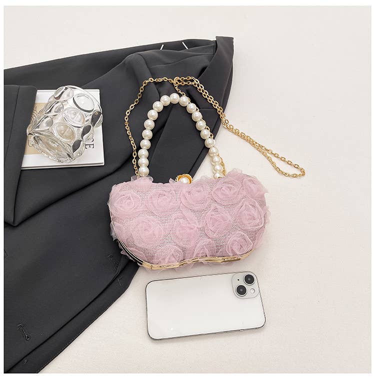 Floral hand-held Chinese-style crossbody bag