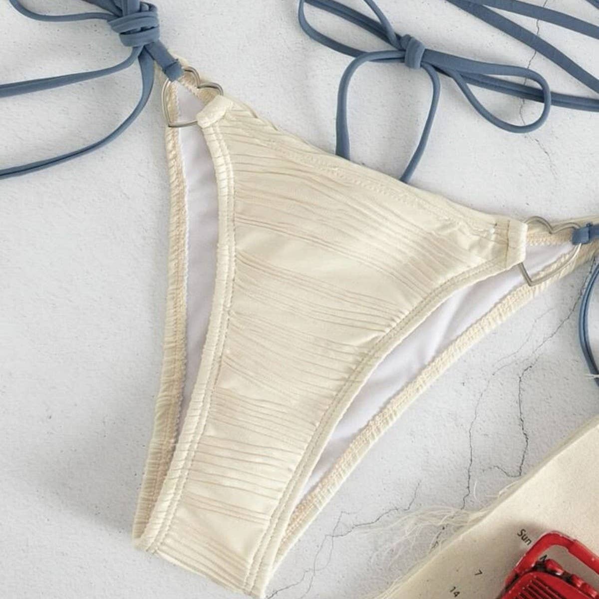 Hard Cup Bikini Set - Tie Side Sexy Swimsuit