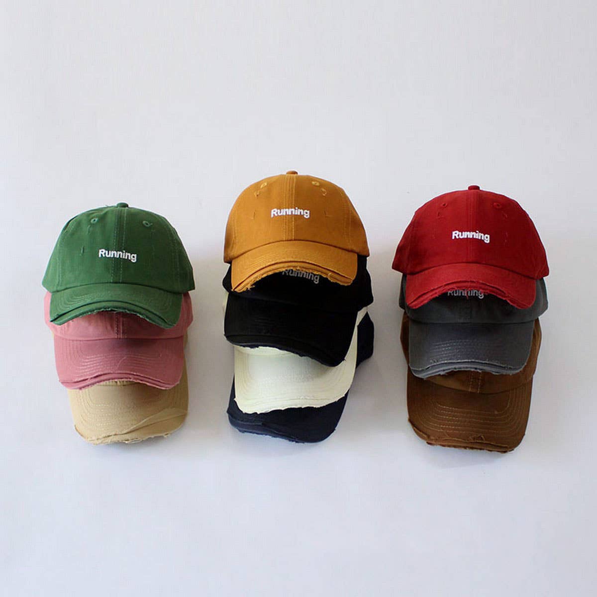 INS Kids Distressed Baseball Cap Letter Embroidery CWAH2889