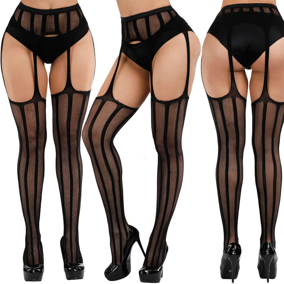 THIGH HIGH STOCKINGS FISHNET SUSPENDER TIGHTS