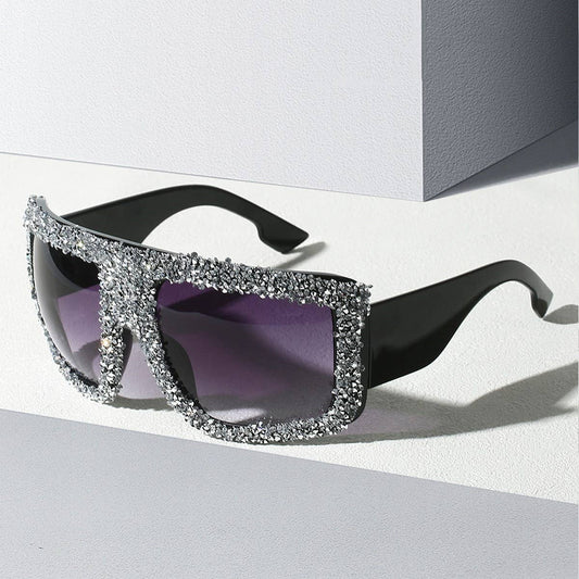 VINTAGE DIAMOND LARGE FRAME SQUARE SUNGLASSES