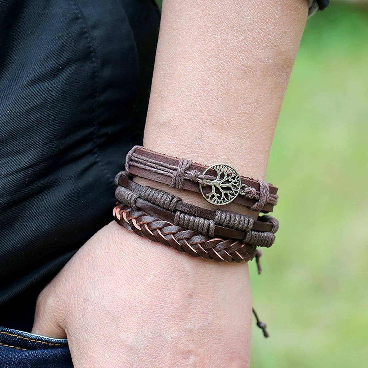 VINTAGE BRAIDED MEN'S LEATHER BRACELET