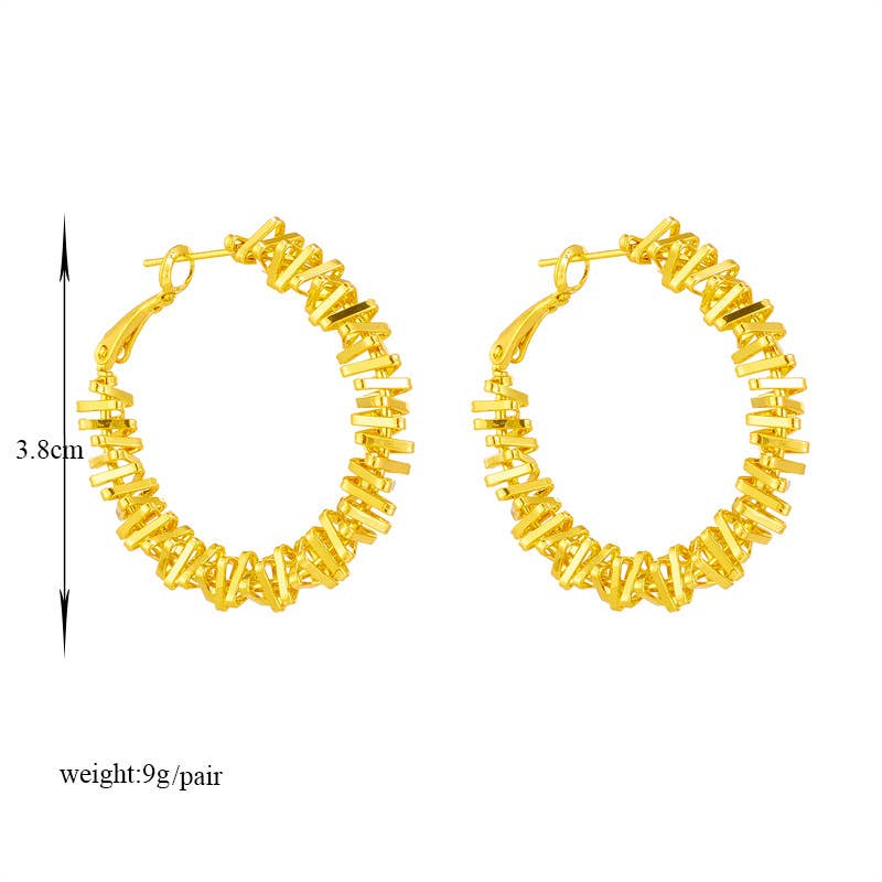 Geometric circular exaggerated large earrings