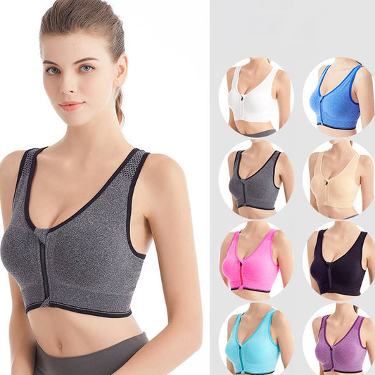WOMEN FRONT ZIPPER SPORTS BRA