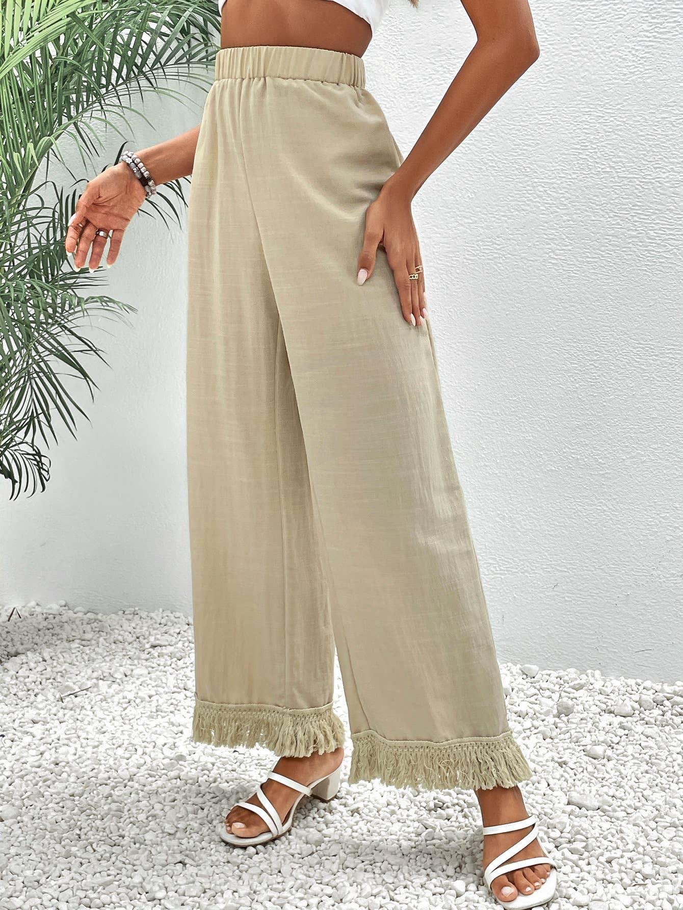 HIGH-WAISTED BAGGY CASUAL WIDE-LEG PANTS