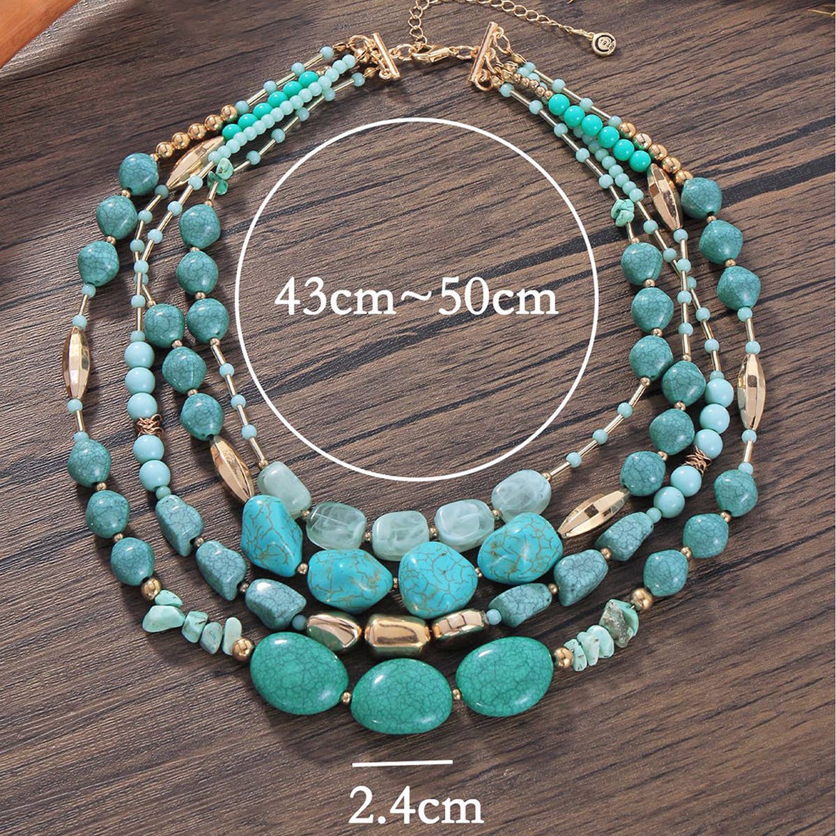 MULTI-LAYERED BEADED FASHION NECKLACE