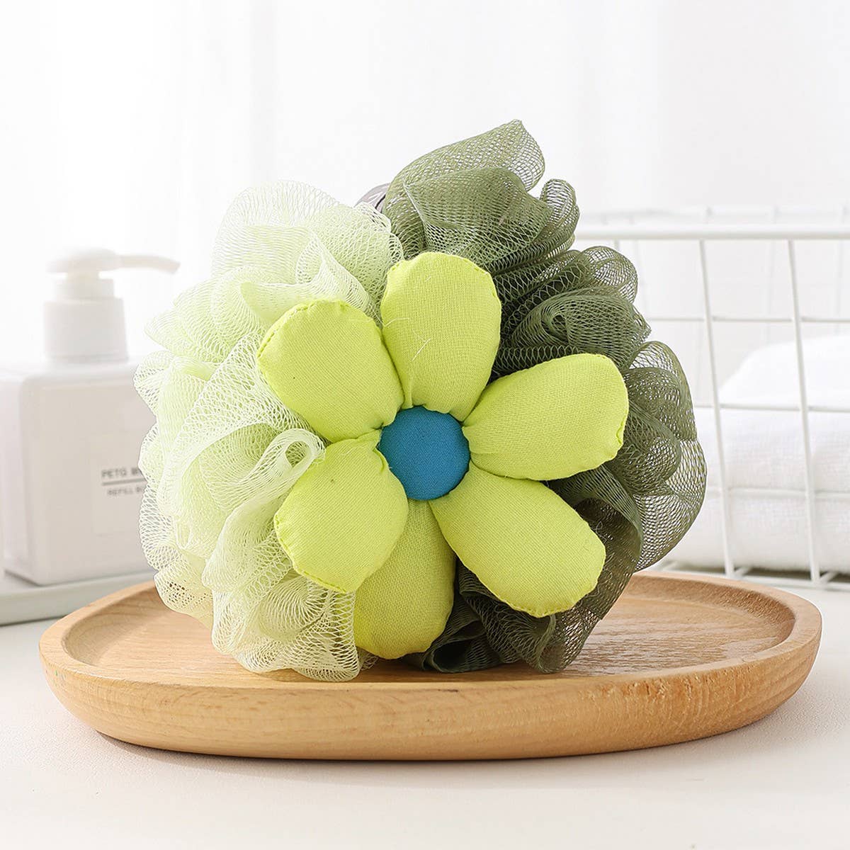 BATH POUF EXTRA LARGE TWO-COLOR FOAMING BATH BALL_CWMM3346