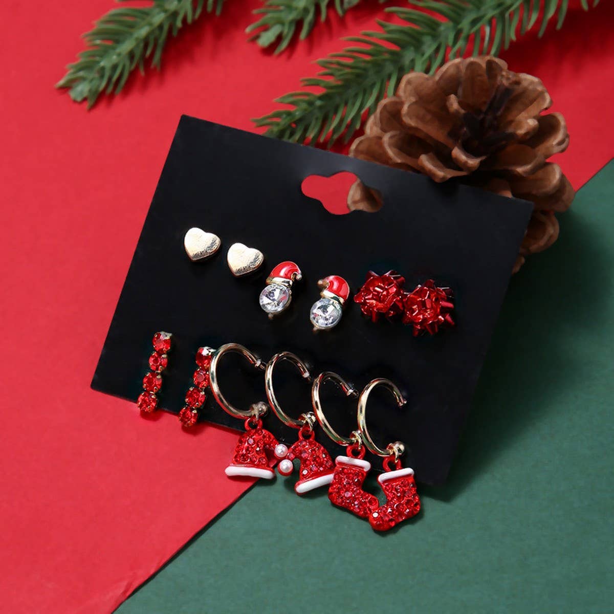 CHRISTMAS EARRING COMBINATION CARTOON EARRING SET