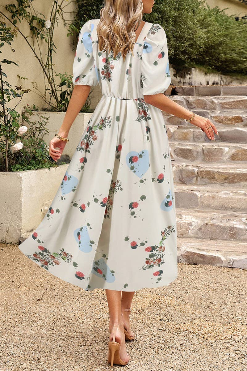 CWDMD6220_FLORAL LANTERN SLEEVE ELEGANT MAXI DRESS