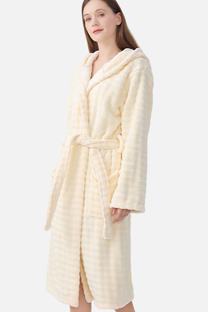 CWMM8295_THICKENED HOUSEHOLD LONG CORAL FLEECE ADULT ROBE