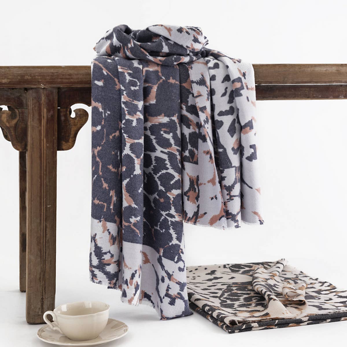 Leopard Print Scarf for Women - Chic Winter Warmth