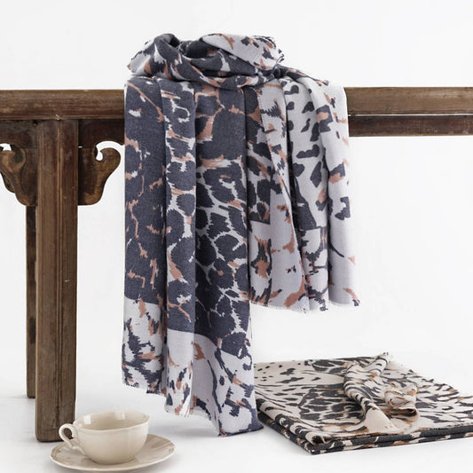 Leopard Print Scarf for Women - Chic Winter Warmth
