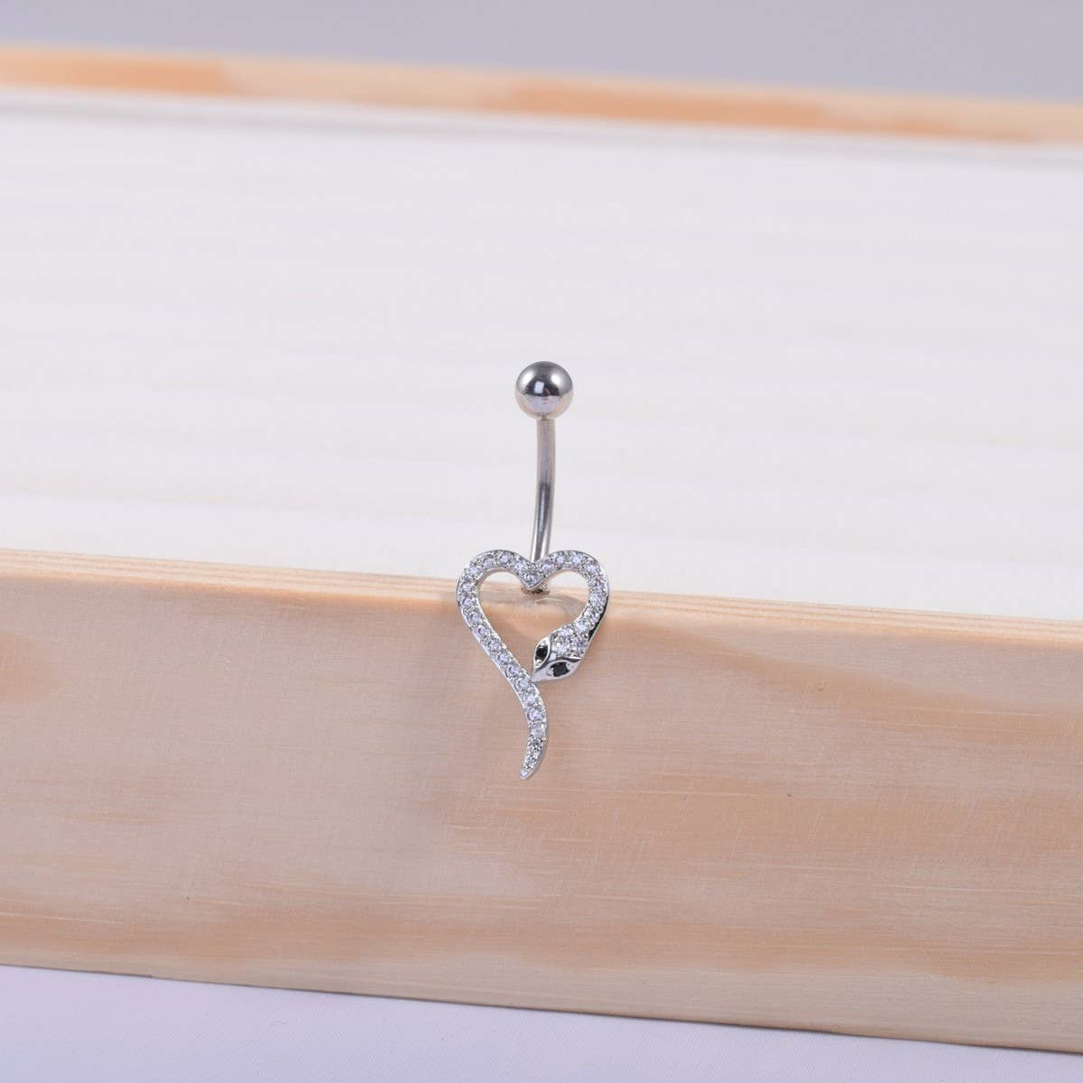 Snake CZ Navel Ring Belly Button Piercing Jewelry_CWMM9367