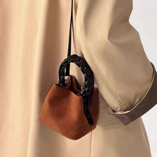 WOVEN VINTAGE DEERSKIN BAG SHOULDER CROSSBODY BAG_CWAB4116