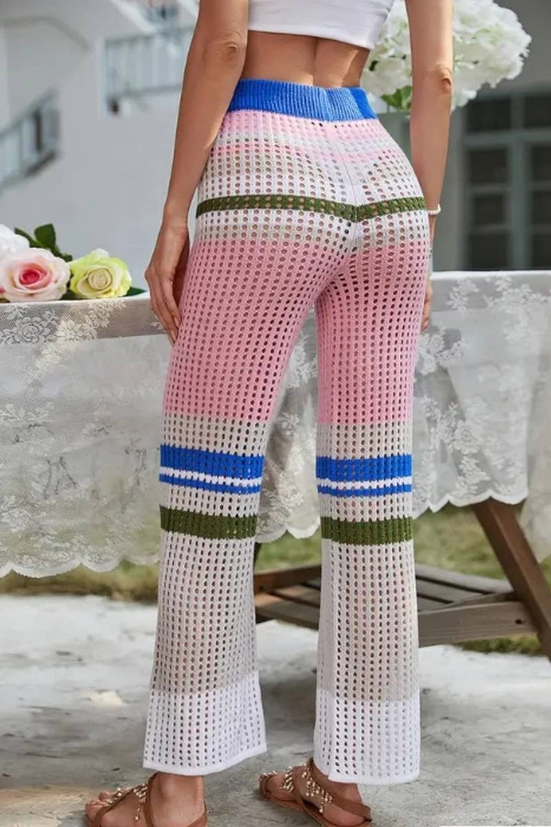 CWBLP1845_SUMMER FASHION STITCHING HOLLOW CASUAL TROUSERS