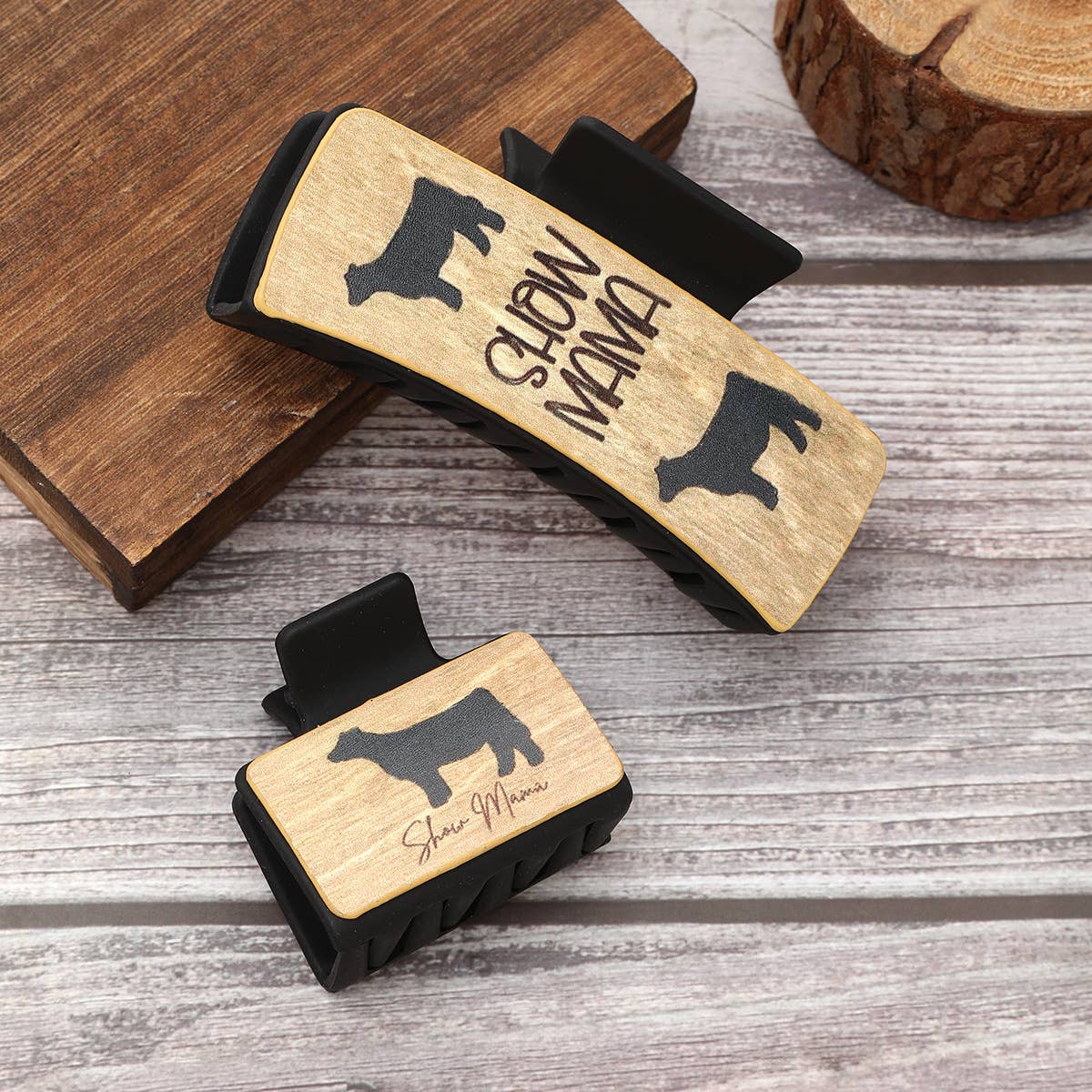 Western Animal Hair Claw Set - Leather Shark Clips