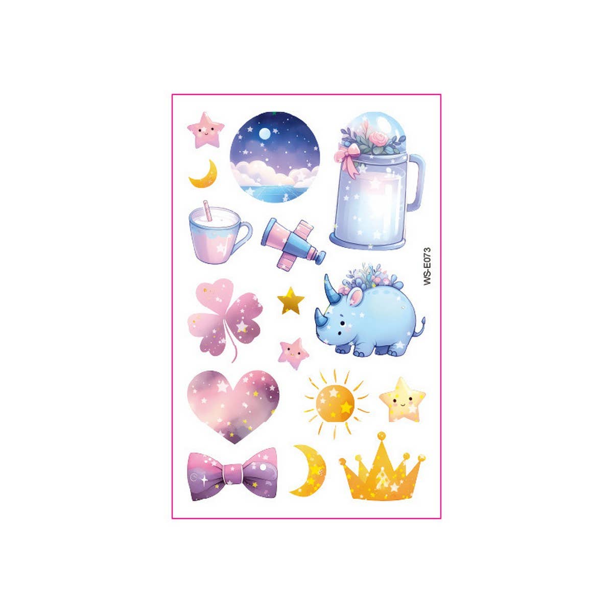Glitter Cartoon Tattoo Stickers for Kids ?Bear Set