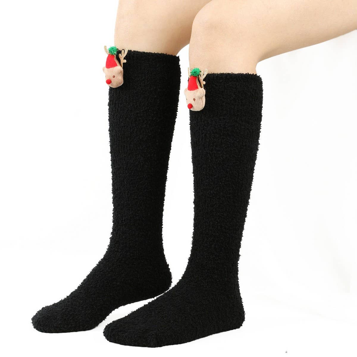 CWMS02684_CHRISTMAS KNEE HIGH SOCKS WARM LEG WARMERS