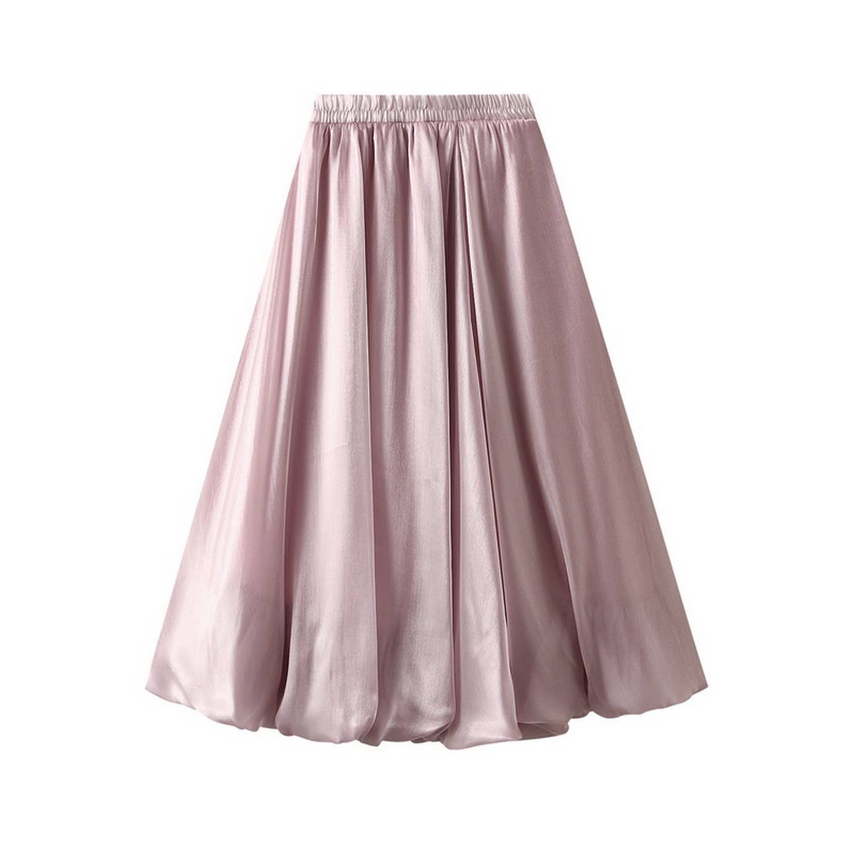 SHINY SILK PEARLESCENT FLOWER PETAL SKIRT