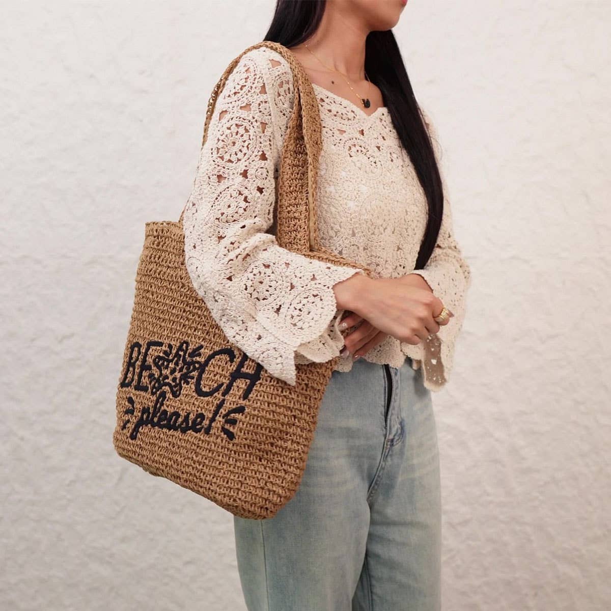 LARGE CAPACITY CASUAL VERSATILE PAPER ROPE BAG_CWAB4698