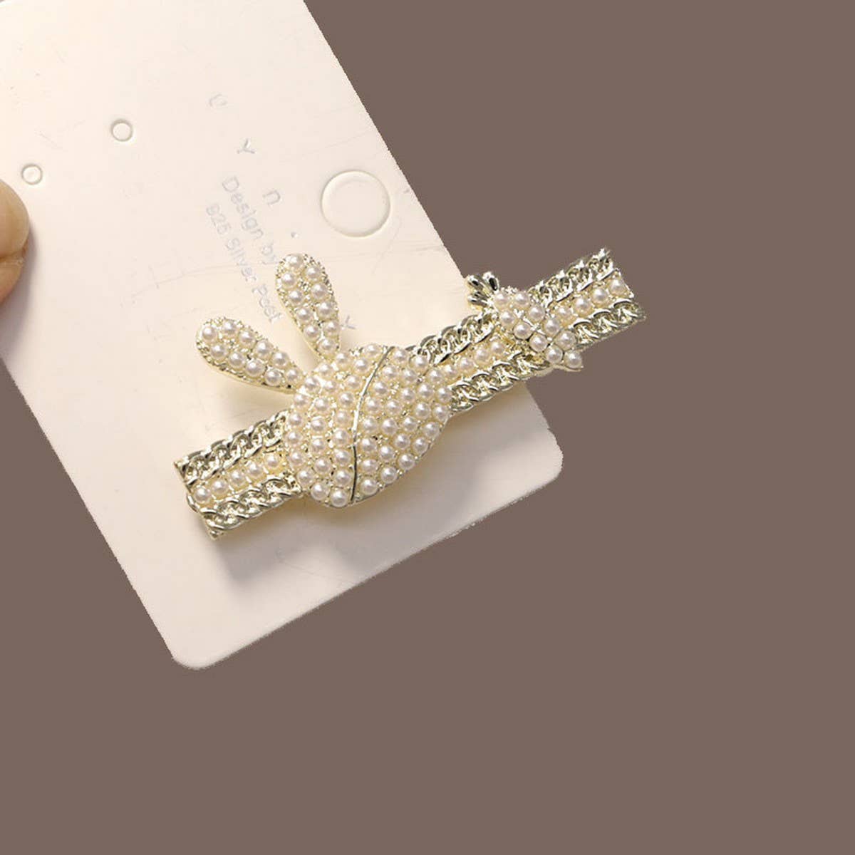RHINESTONE CUTE RABBIT CARROT DUCKBILL HAIRPIN