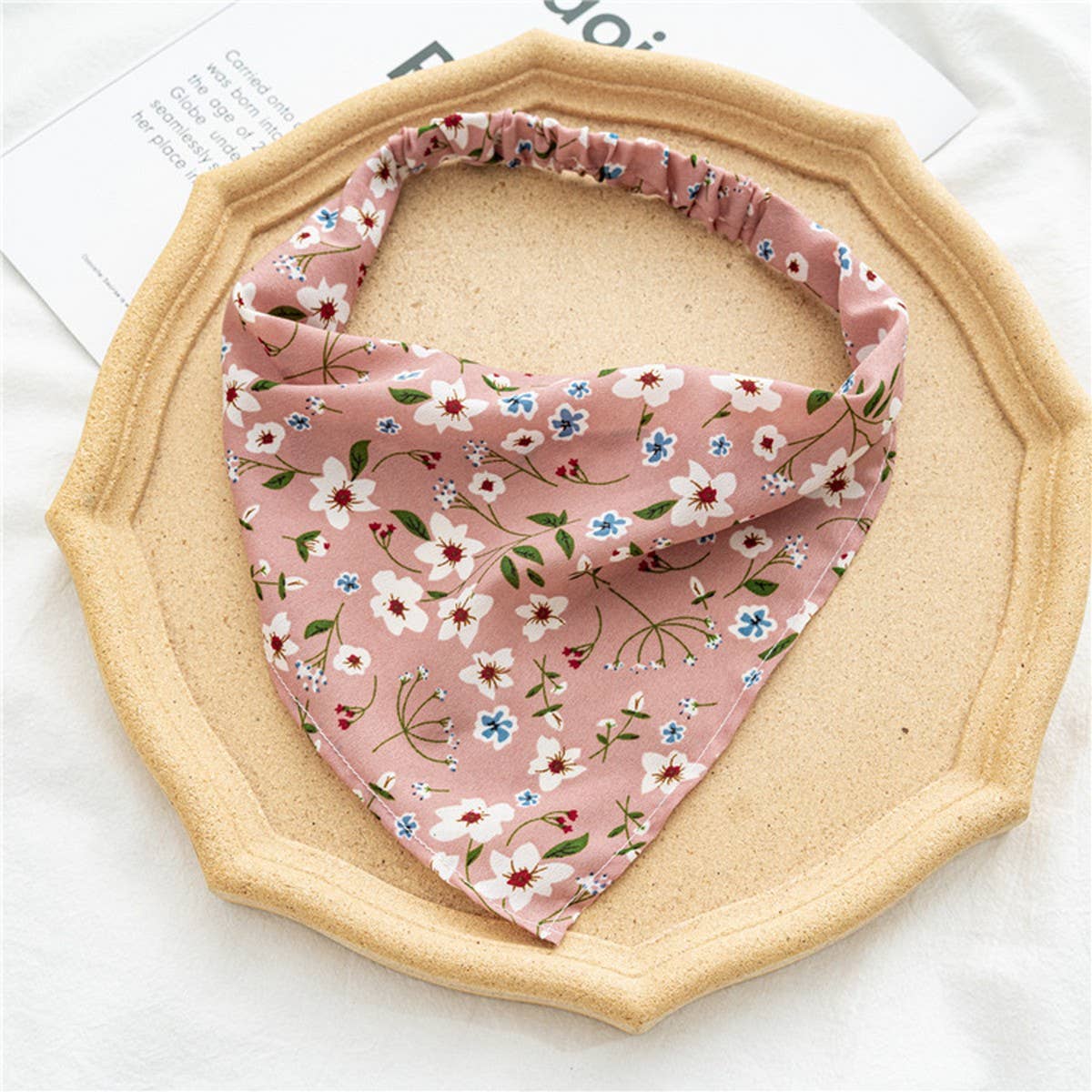 FLORAL ELASTIC BAND SCARF HEADBAND HAIRACCESSORIES