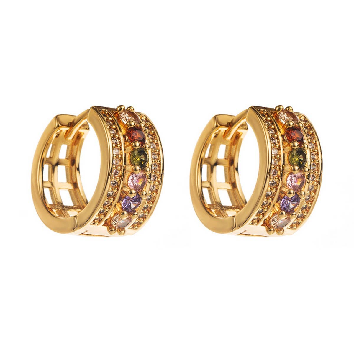 Geometric Copper Stud Earrings Stylish Minimalist