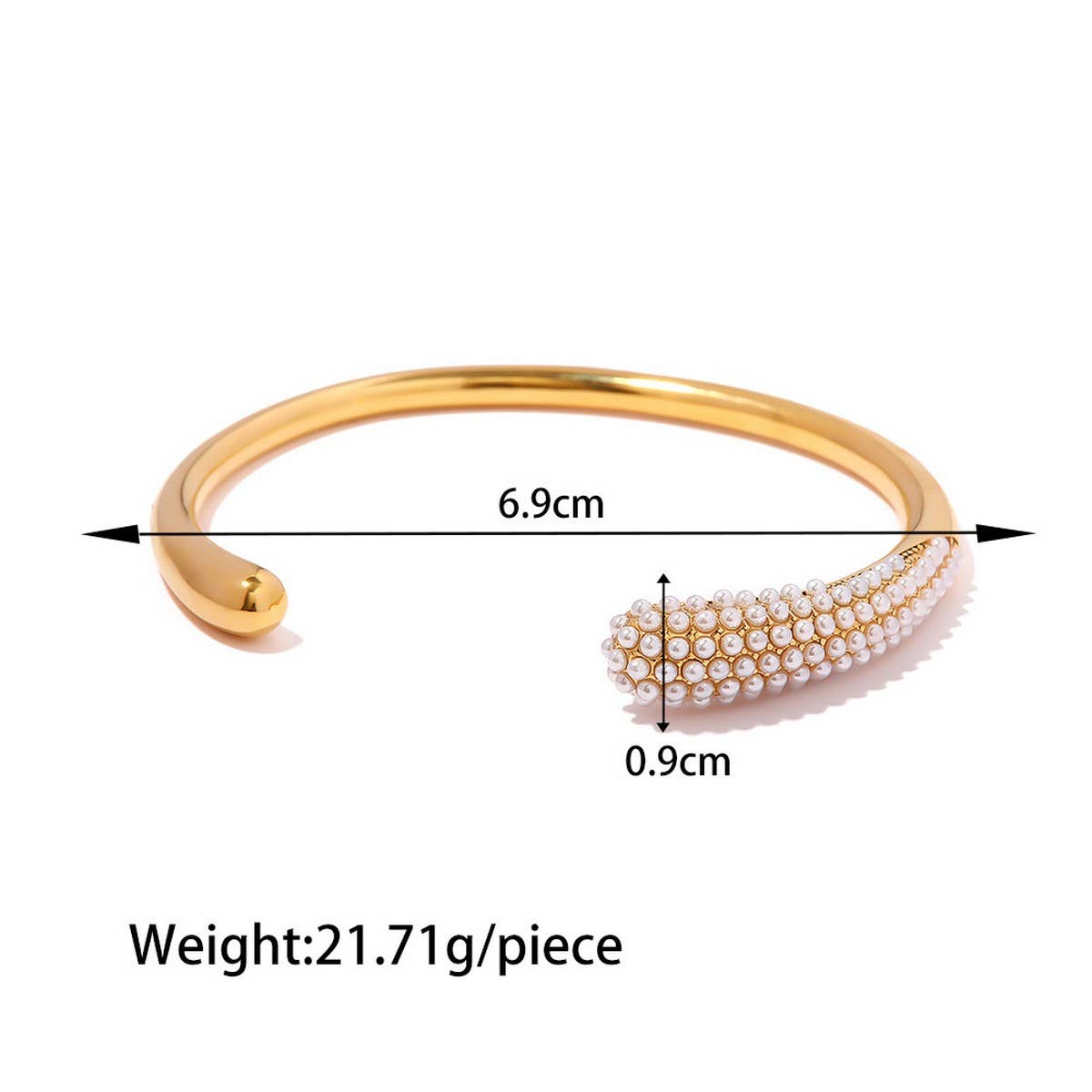 18K Gold Polished Open Cuff in Titanium_CWAJE4643