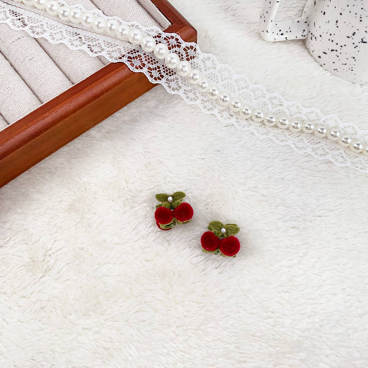 Alloy flocking tulip hairpin flower grab clip