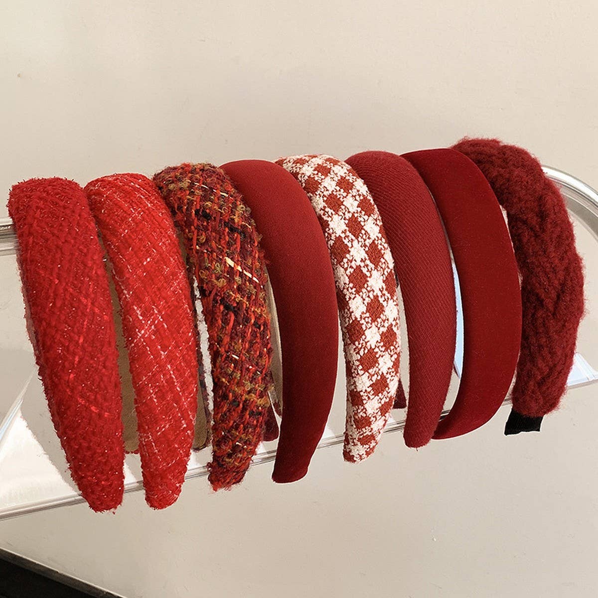 Christmas Red Headband,Retro Elegant Winter Style