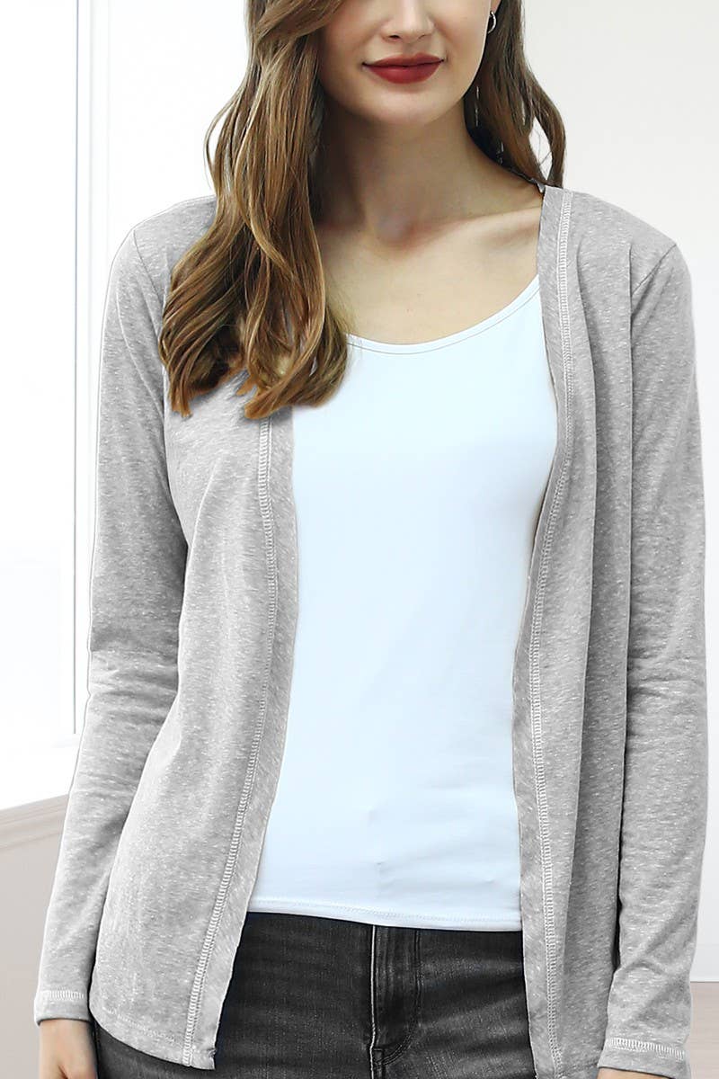CWOCAL542_SOFT COLOR CONTRAST OVERLOCK KNIT CARDIGAN