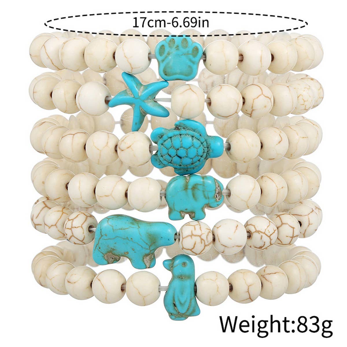 FASHIONABLE MARINE ANIMAL BRACELET SET
