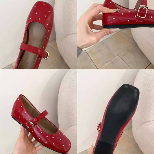 Retro Star Studded Platform Mary Jane Flats_CWSHF0112